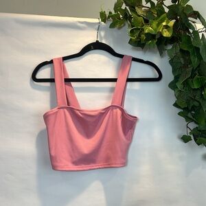 Shein Barbie Pink Ribbed Crop Top